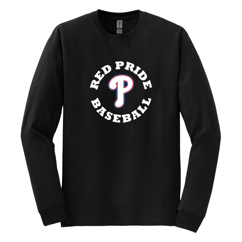 Plainfield Baseball Circle Spell Out 50/50 Long Sleeve Shirt product
