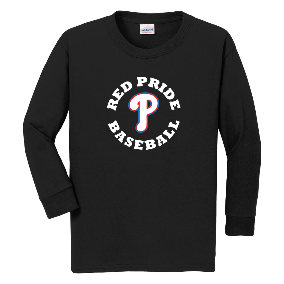 Plainfield Baseball Circle Spell Out 50/50 Youth Long Sleeve Shirt product