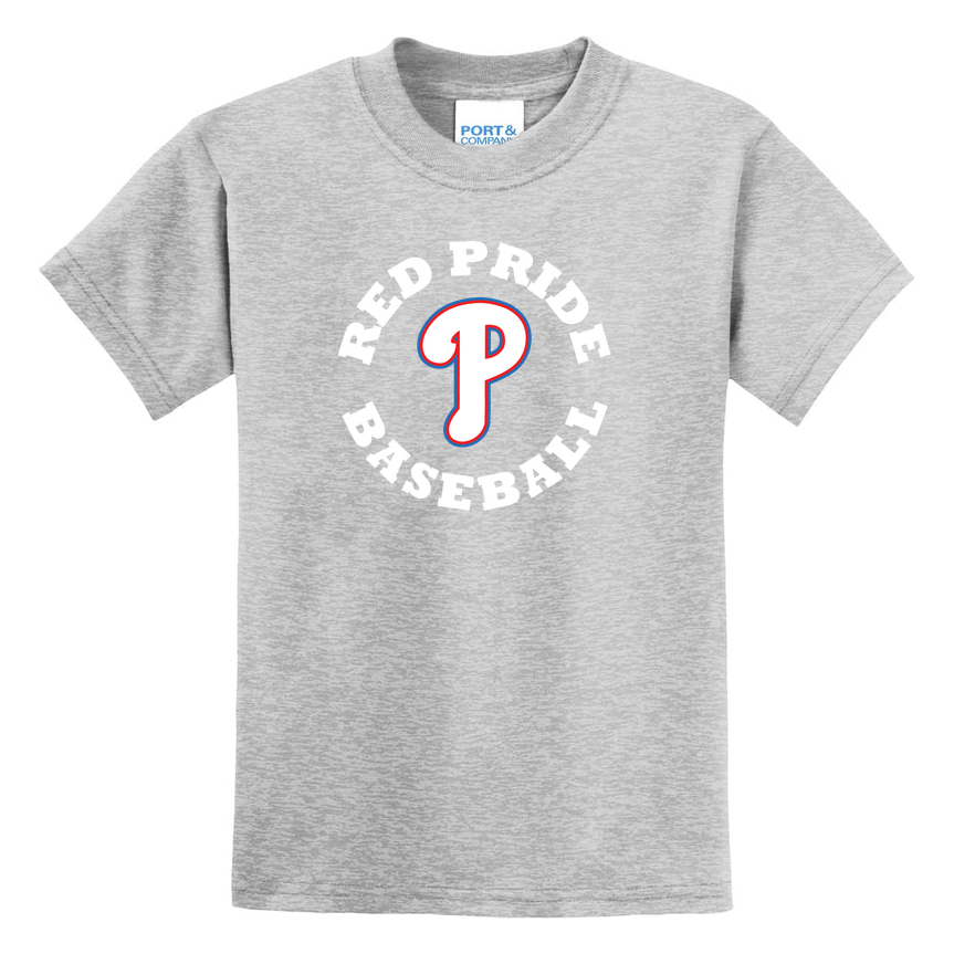 Plainfield Baseball Circle Spell Out Port & Co Youth Core Blend Tee product