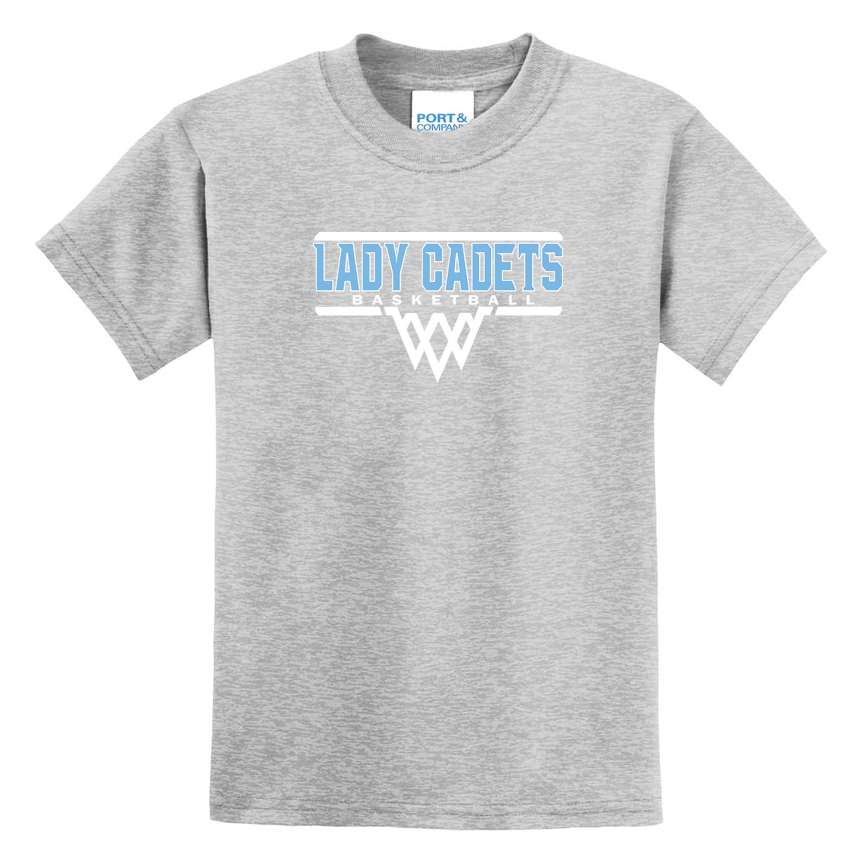 Lady Cadets Basketball Port & Co Youth Core Blend Tee product