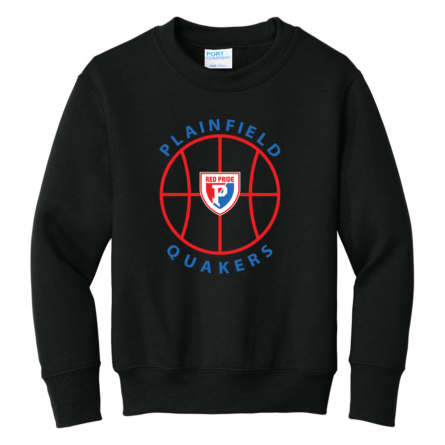 Plainfield Quakers Basketball Port & Co Youth Core Fleece Crewneck product