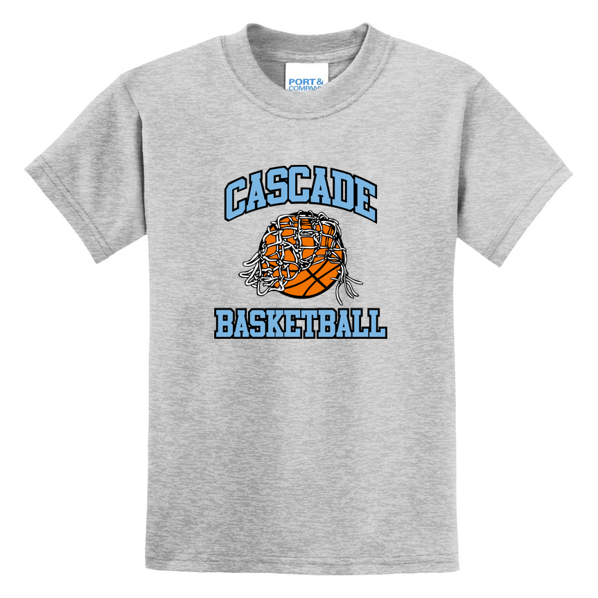 Cascade Basketball Graphic Port & Co Youth Core Blend Tee product